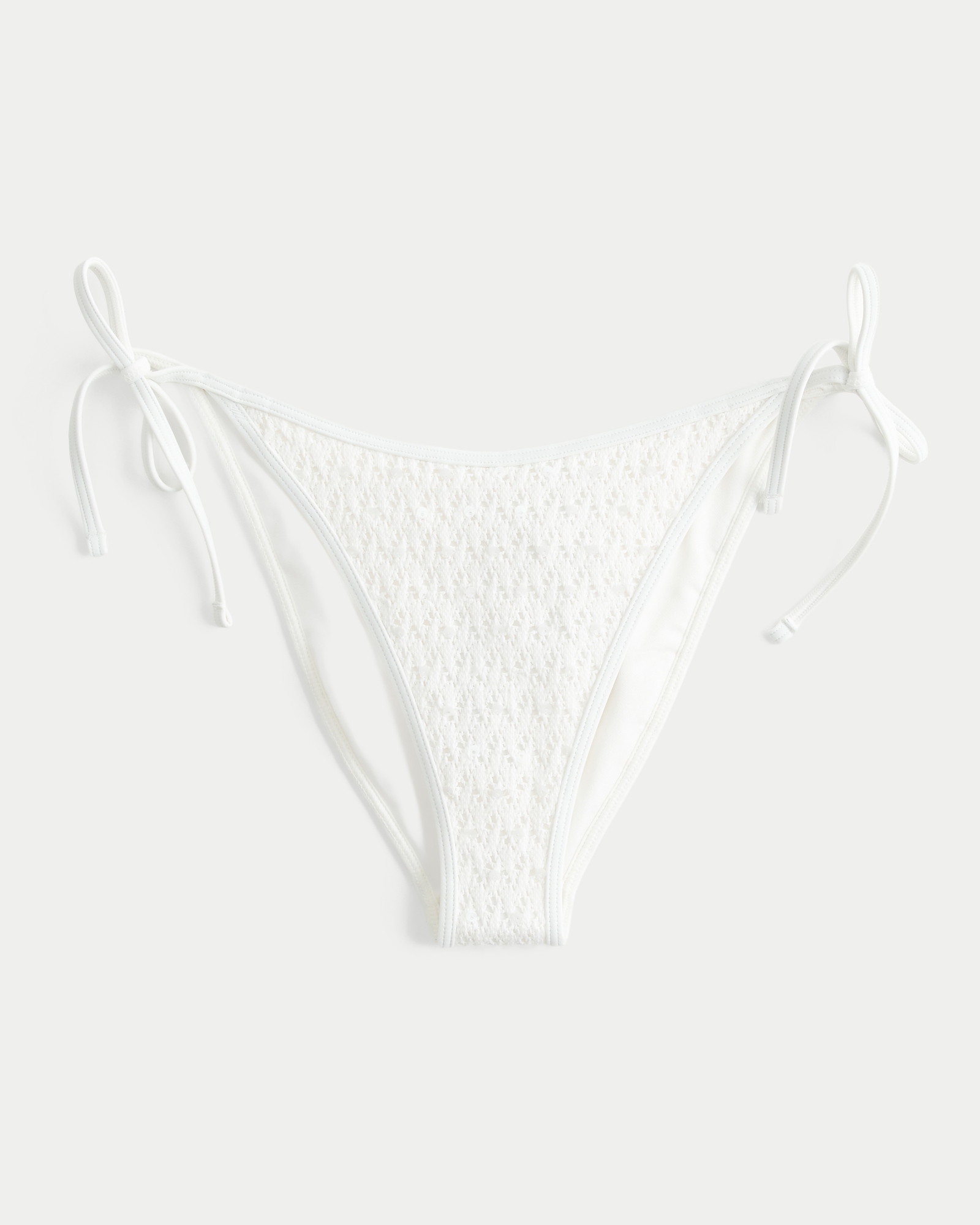 Stitched Trim Side Tie Cheeky Bikini Bottom