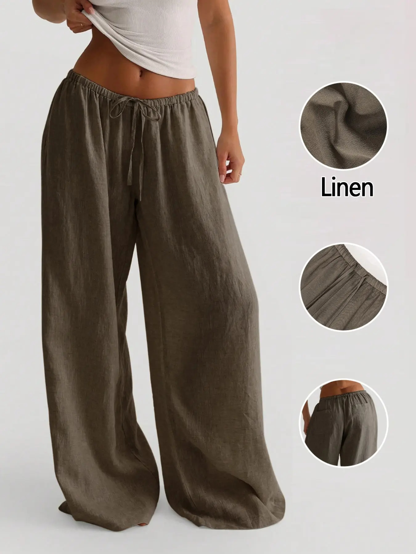 ✨ MAY SALE | Women's Linen Palazzo Pants -100%Cotton✨