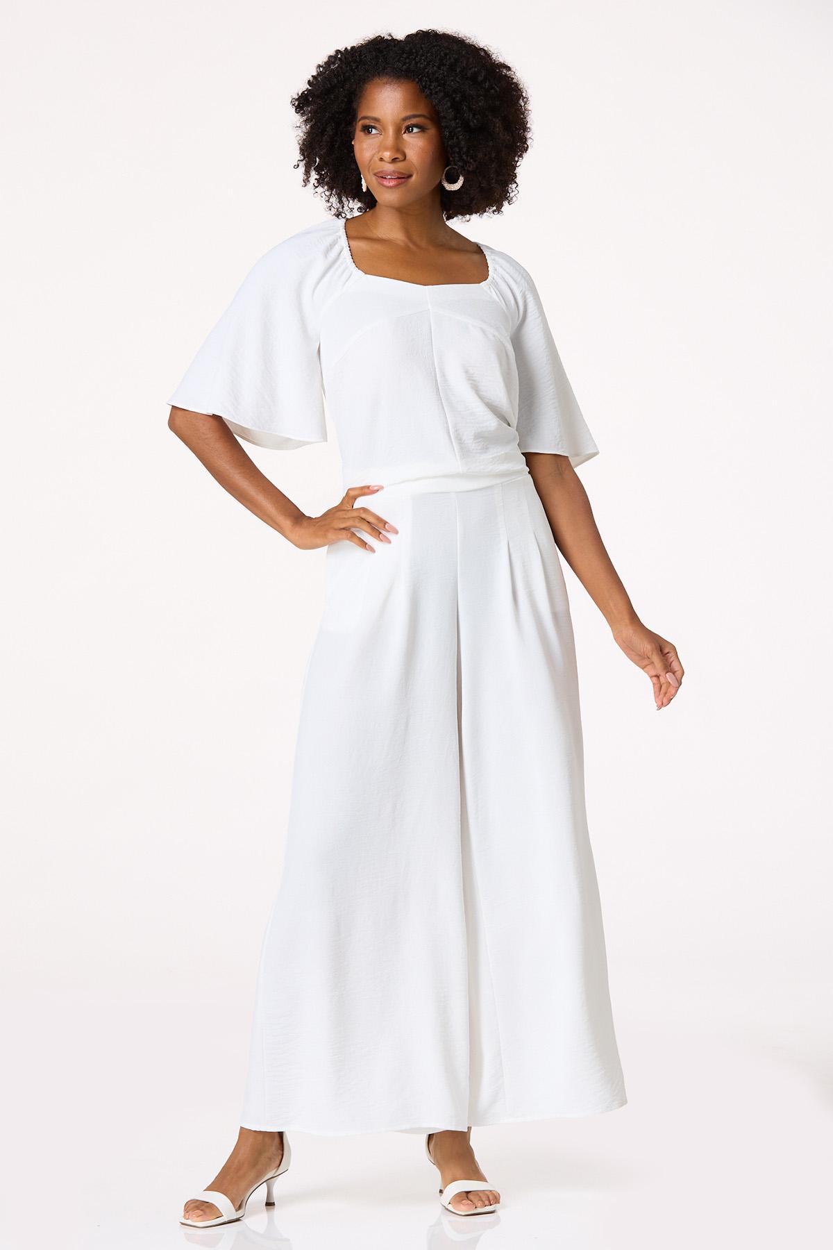 White Flowy Pants