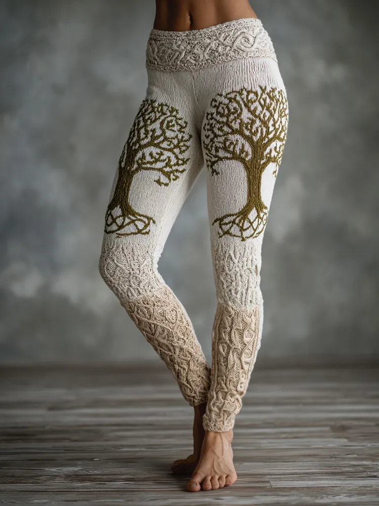 Women's Viking Tree Of Life Pattern Cozy Leggings
