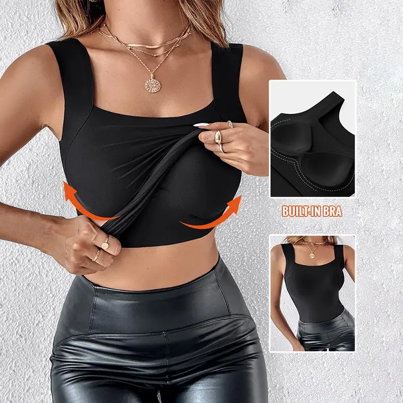 Slim Fit Shapewear Tank with Built-In Bra