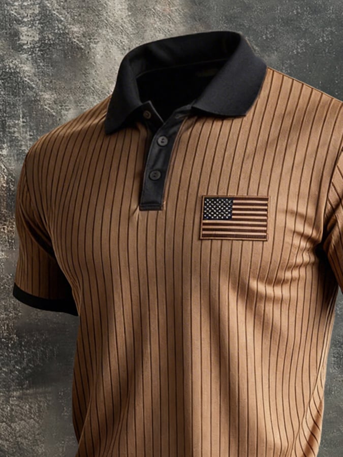 Men'S Retro Color-Block Ribbed 
