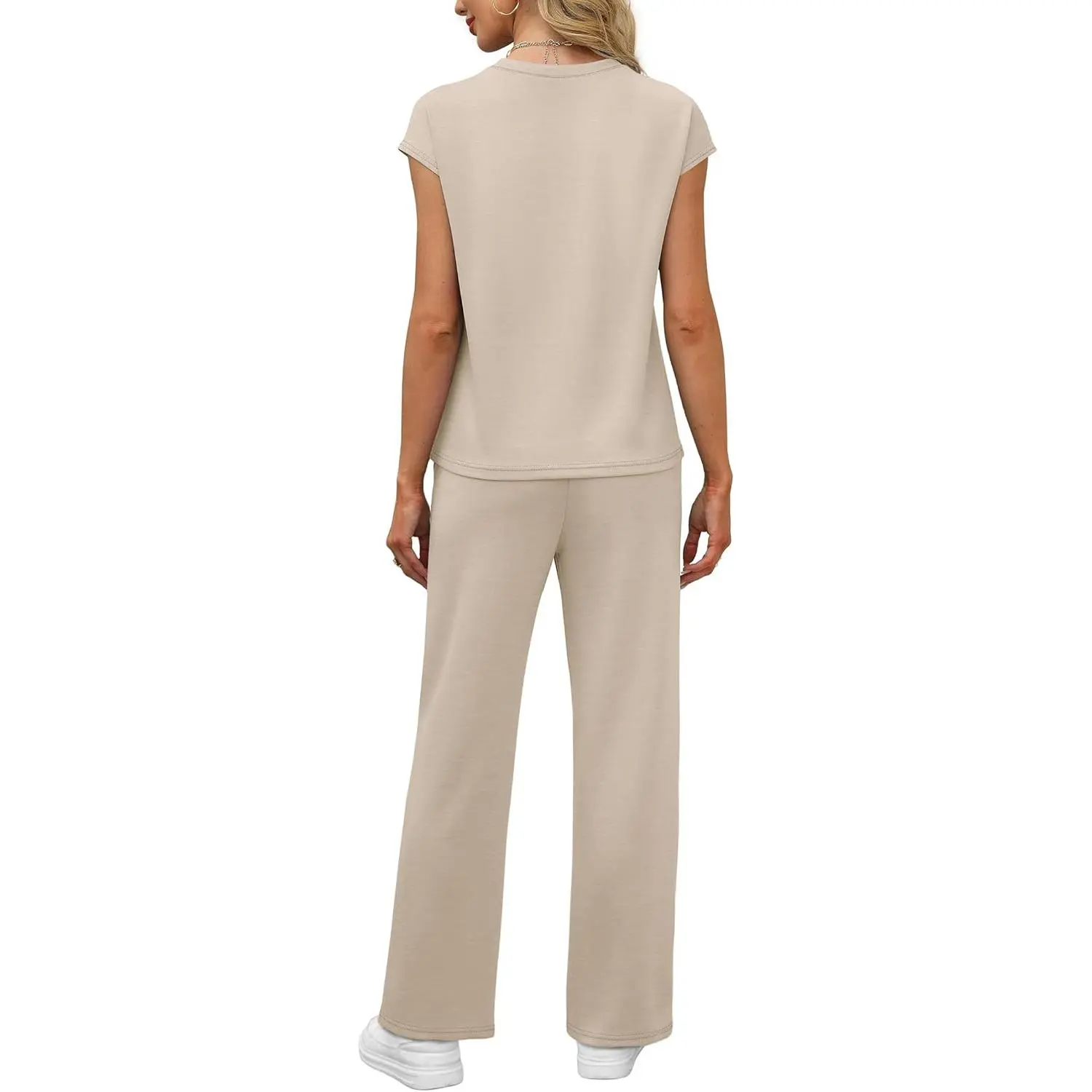 Women's Cap Sleeve Casual Lounge 2 Piece Set