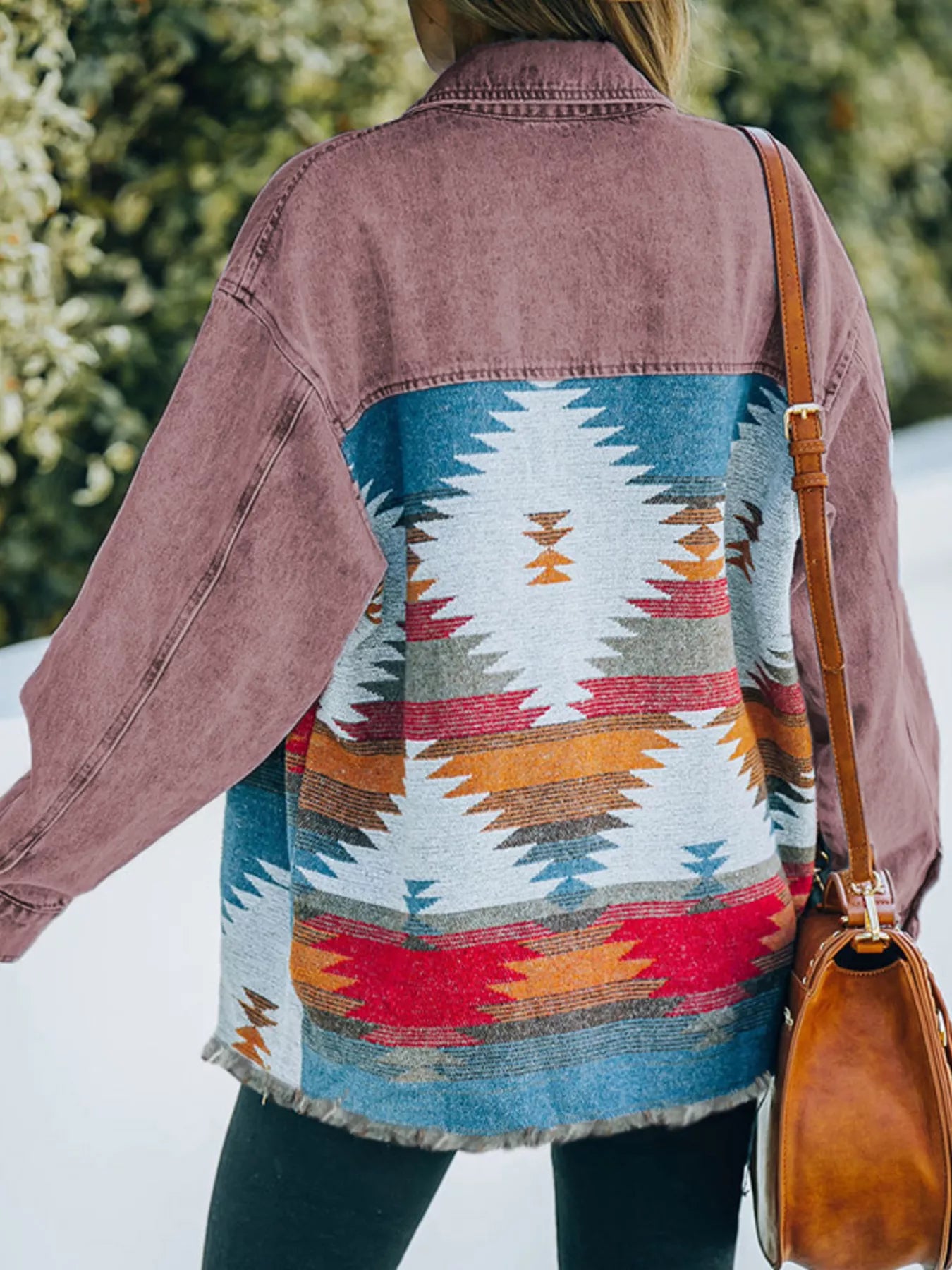 Print Button Up Jacket