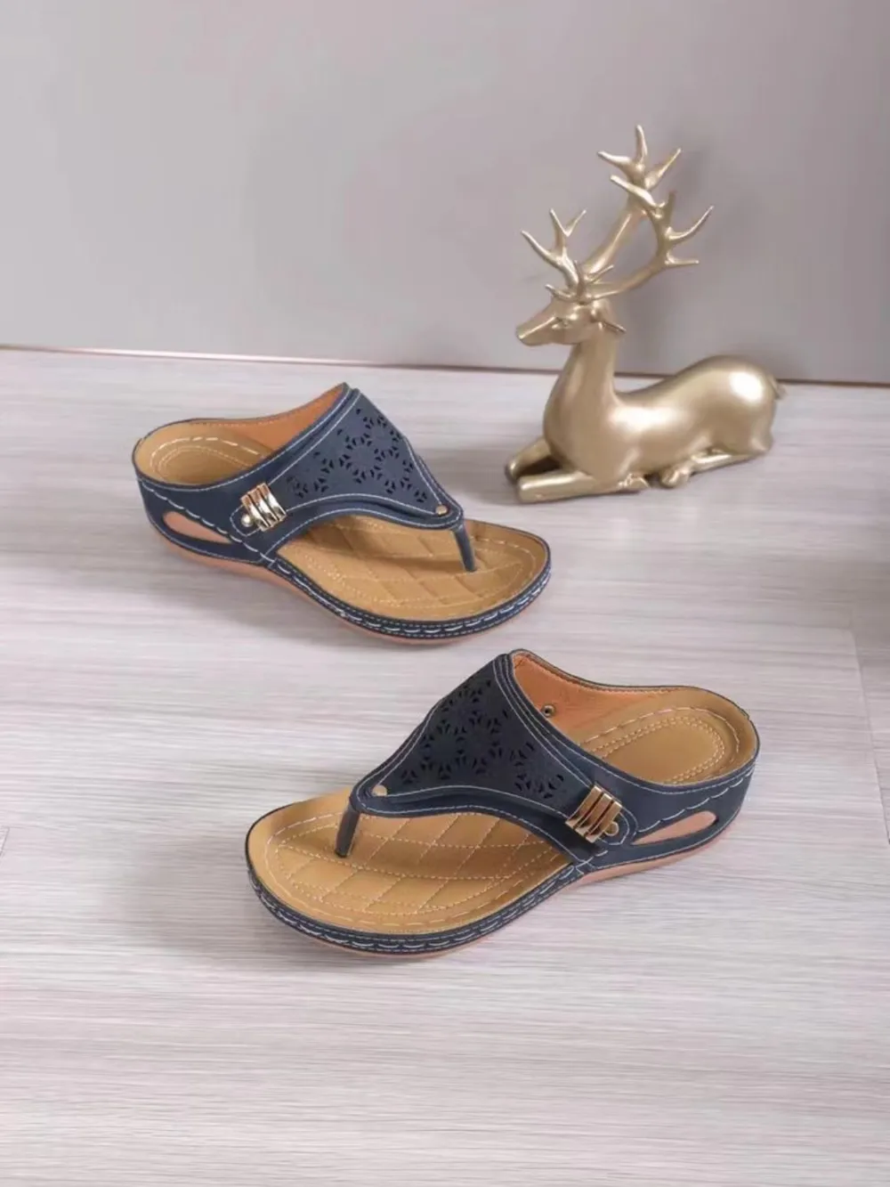 Cutout Toe Post PVC Sandals (multiple color options)