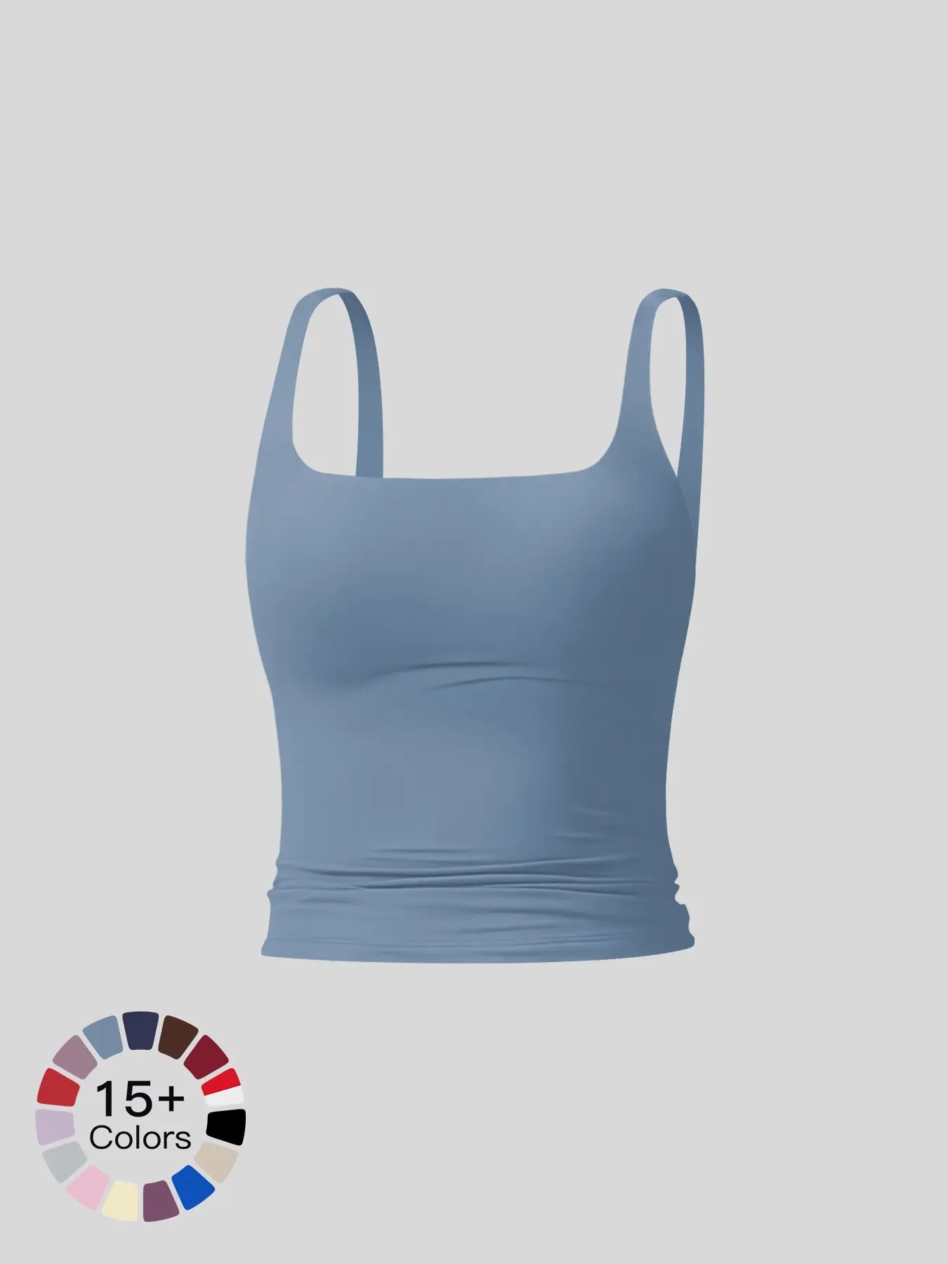 Women's Solid Color Sports Tank Top, Tight Sports Vest, Casual Comfy Breathable Sleeveless Sports Top