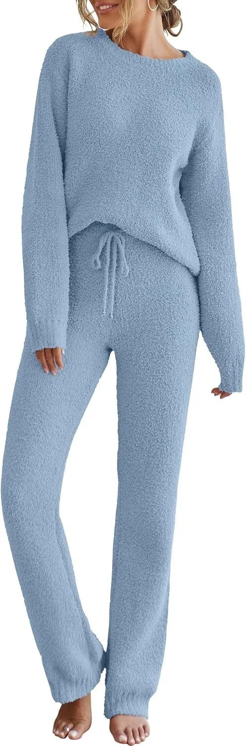 Womens Pajama Sets 2025 Fall Lounge Sweater Set