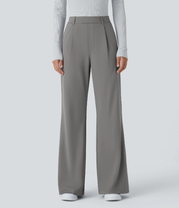 🔥 High-Waisted Flare Work Pants with Side Pockets 🔥
