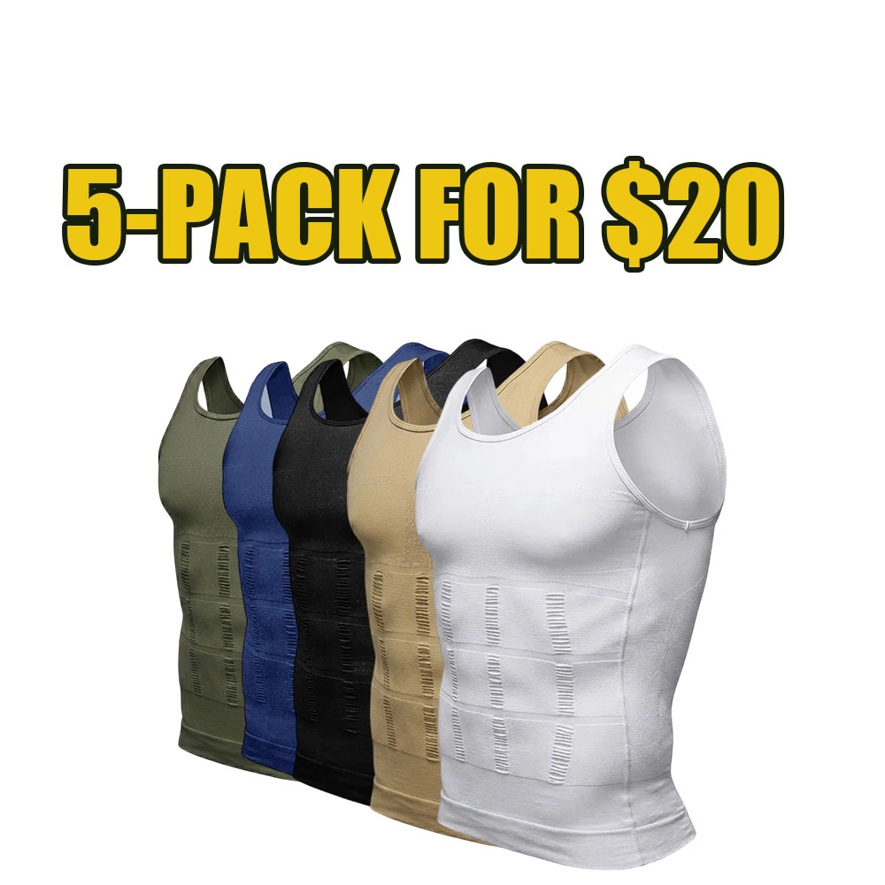 💪 Men’s 10-Pack Compression Tank Tops – Slim Fit Sleeveless Shaping Undershirts