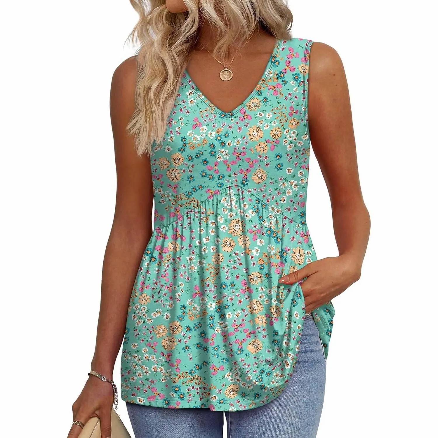 ✨Womens Tank Tops 2026 Flowy Peplum Tops Dressy Fabric Stretchy tank tops | No fear of belly fat✨