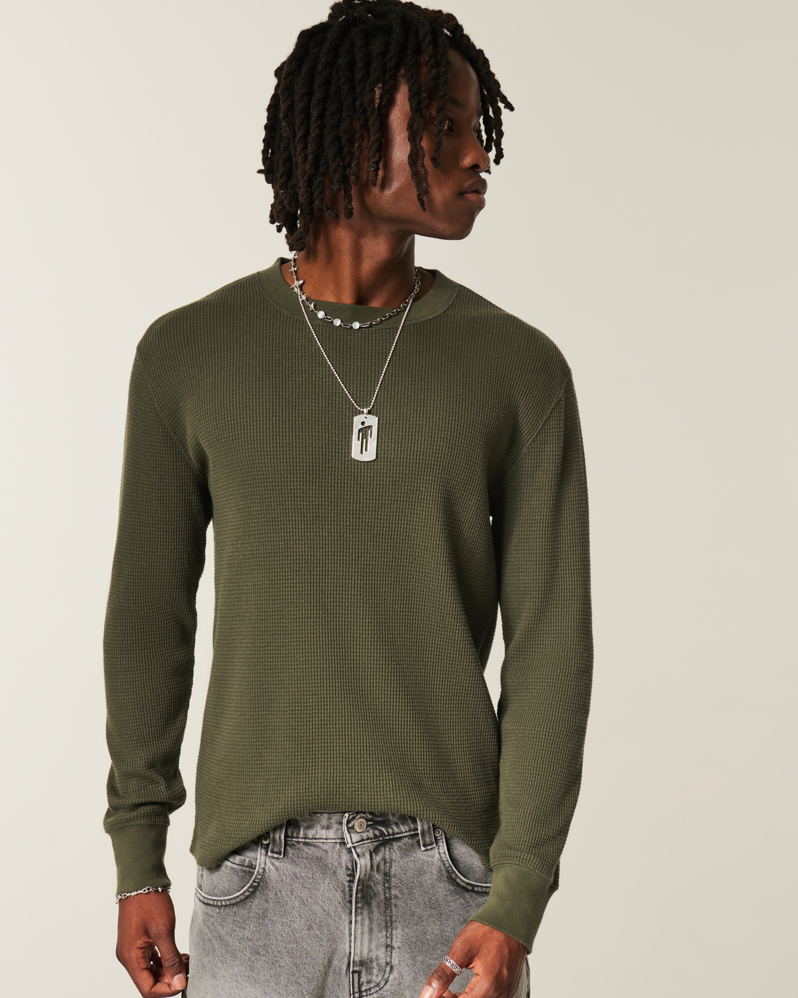 Relaxed Thermal Long-Sleeve Camo Crew Shirt