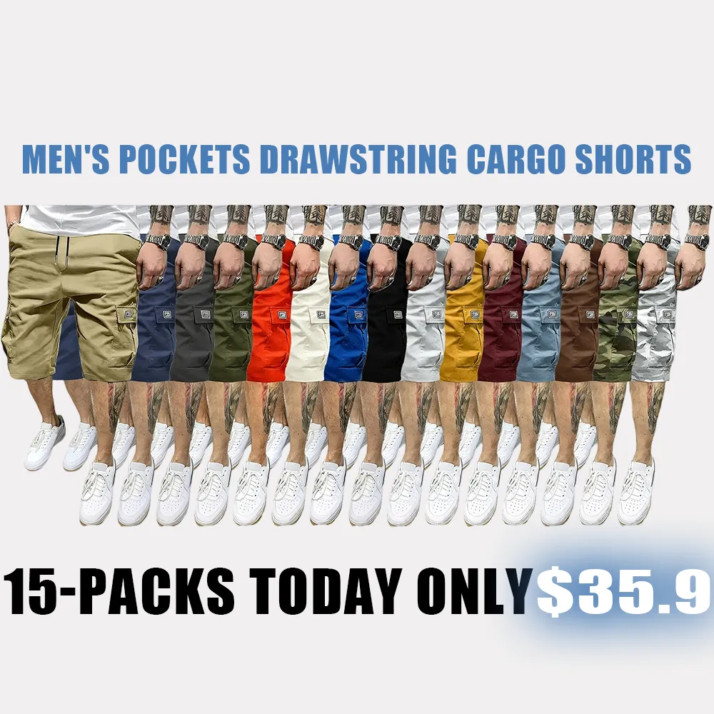 🔥Men's Pockets Drawstring Cargo Shorts