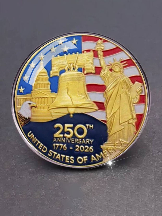 United States of America Commemorative Stainless Steel Brooch