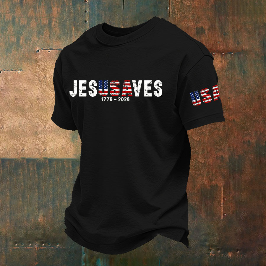 Men'S Jesus Saves Patriotic T-Shirt