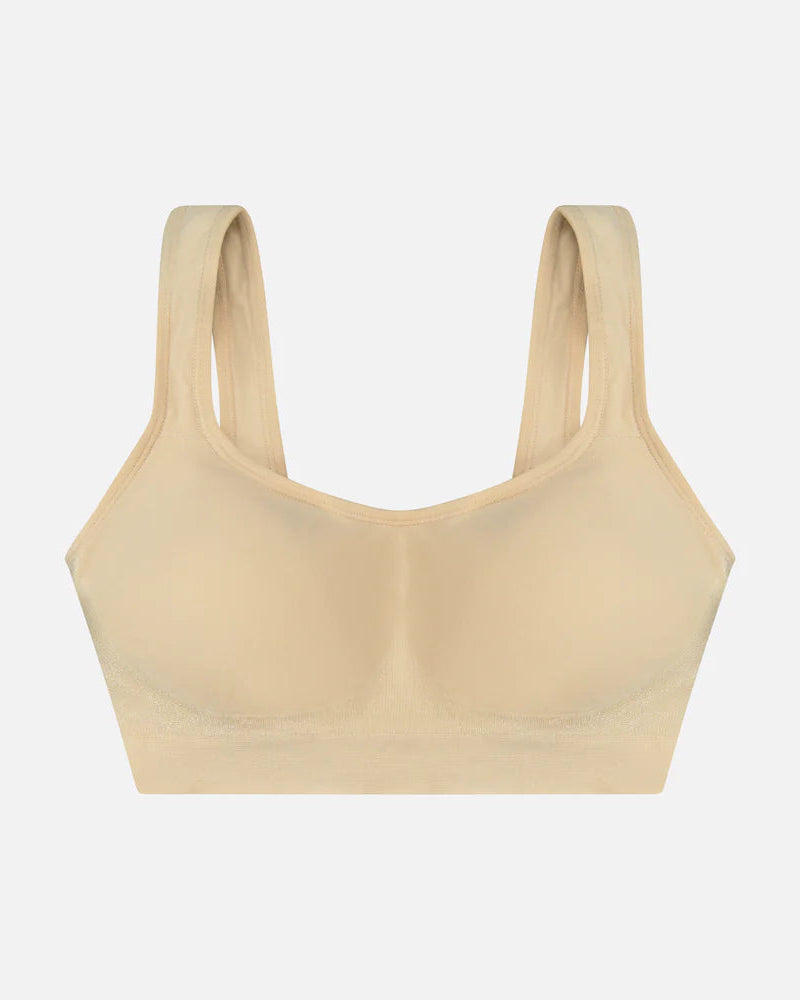 Plus Size Seamless Wireless Bra with Sewn-In Pads for Curvy Women