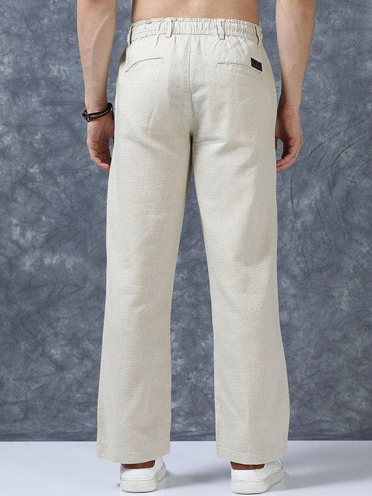 Men's Relaxed Linen Blend Drawstring Pants