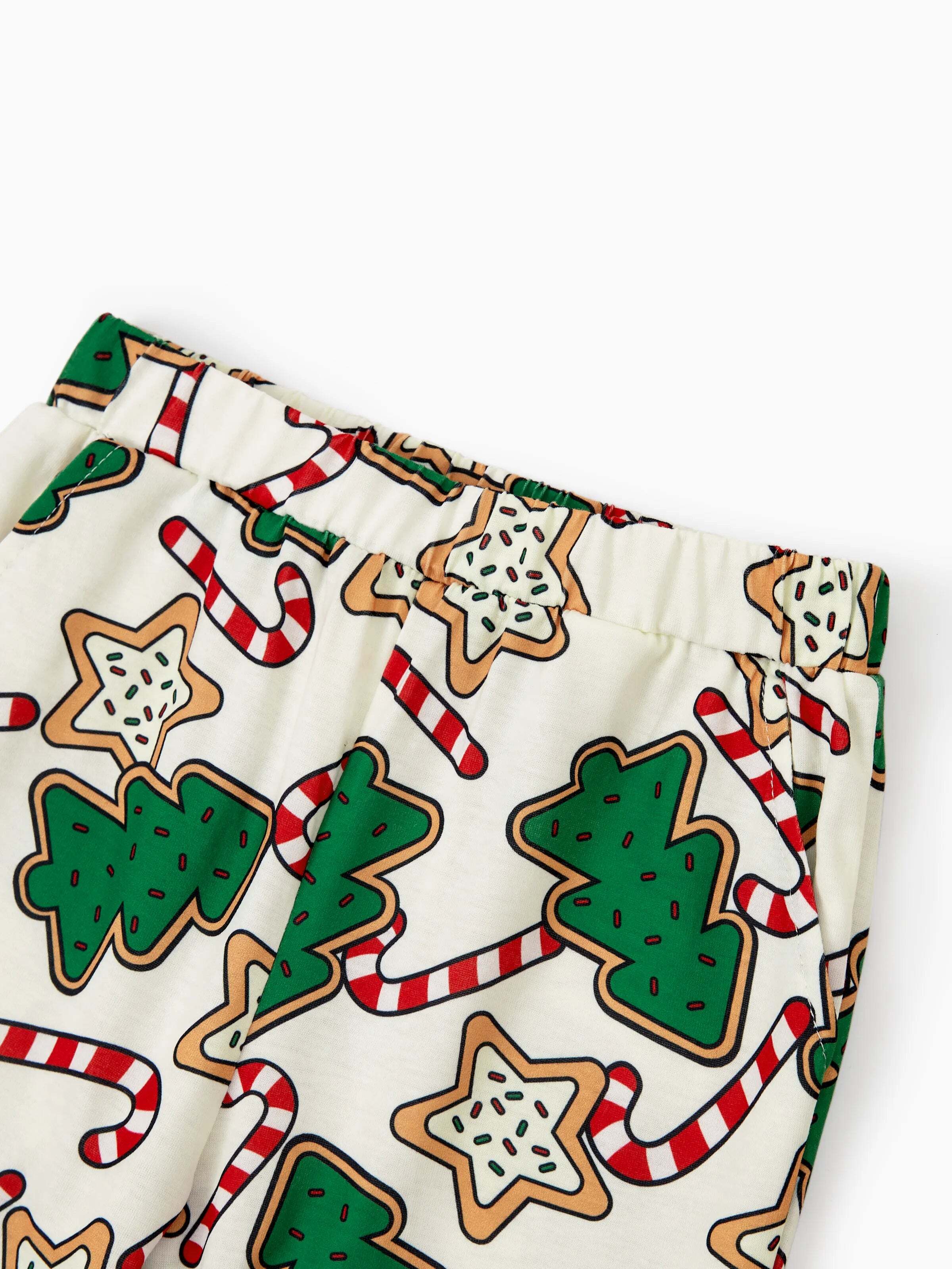 Christmas Matching Family Pajamas Set Christmas Tree Print Red and Apricot PJS with Christmas Socks Apricot