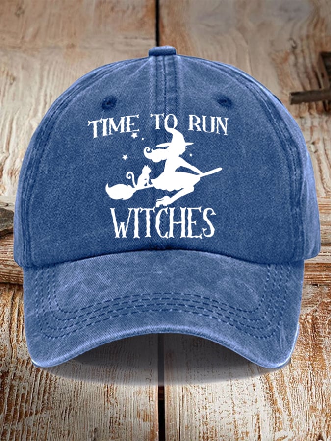 Unisex Halloween Time To Run Witches Hat