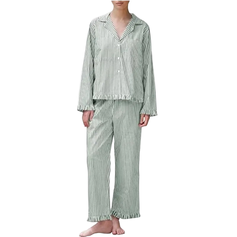 Women's Striped Button-Down Pajama Set
