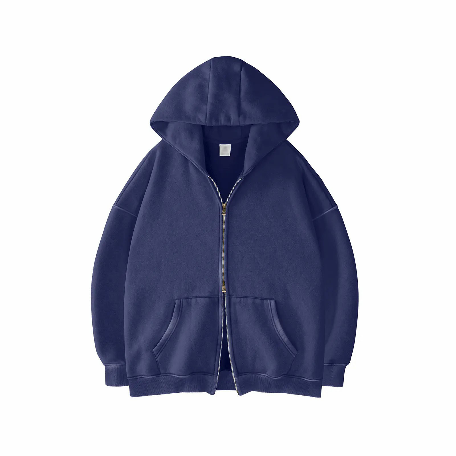 Unisex Acid Wash Oversized Zip-Up Hoodie – Heavyweight Fleece Cotton Sweatshirt