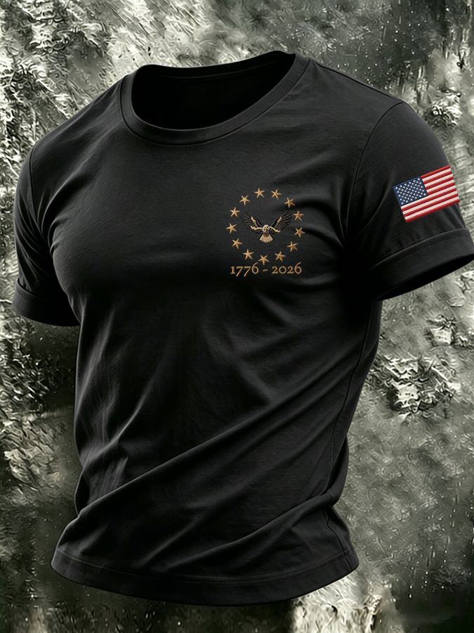 Men's 250 Years of Freedom Printed Casual T-shirt