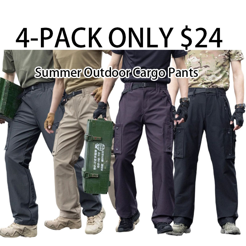 Men's Summer Outdoor Sports Trousers: Multi-Pocket, Loose-Fit, Plus-Size Cargo Pants