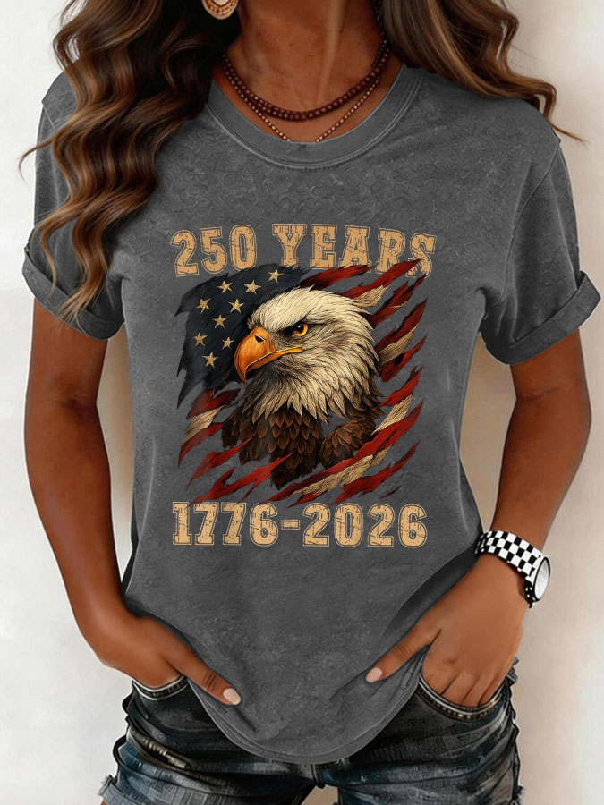 Women'S 250 Years Of Freedom Round Neck T-Shirt