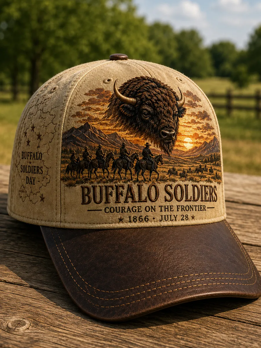 Buffalo Soldiers 1866 Heritage Art Print Vintage Baseball Cap