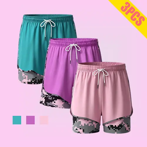 Women's Double-Layer Anti-Exposure Stretch Fitness Shorts