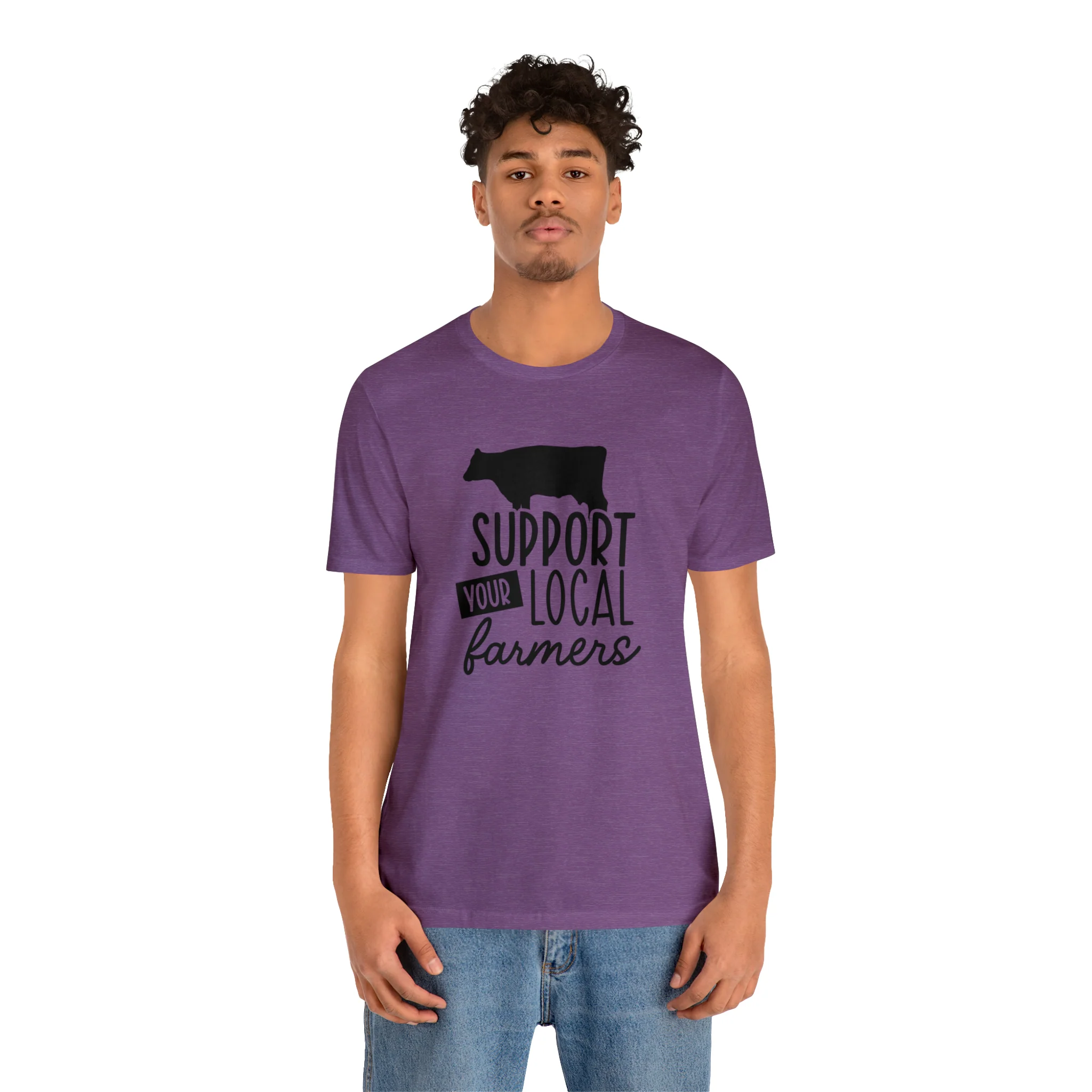 Support Farmers Cattle Unisex Jersey Short Sleeve Tee