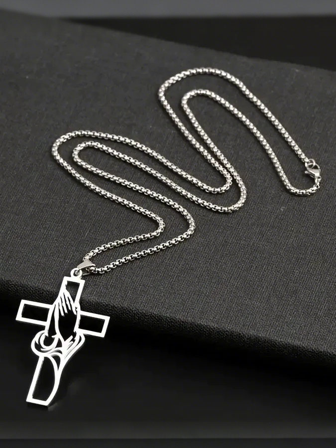 Men'S And Women'S Universal Stainless Steel Necklace Pendant, Prayer, Men'S Faith Gift, Gift