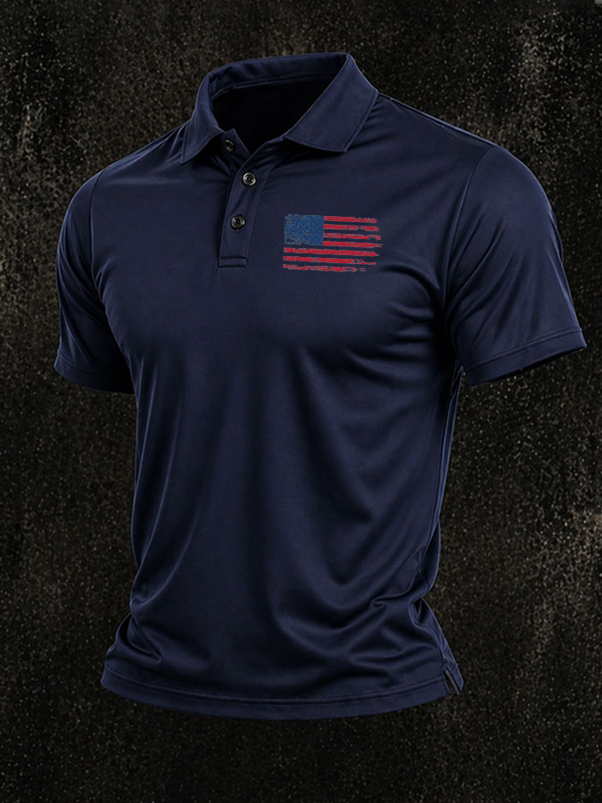 Men's America 250th Anniversary Print Casual Polo Shirt