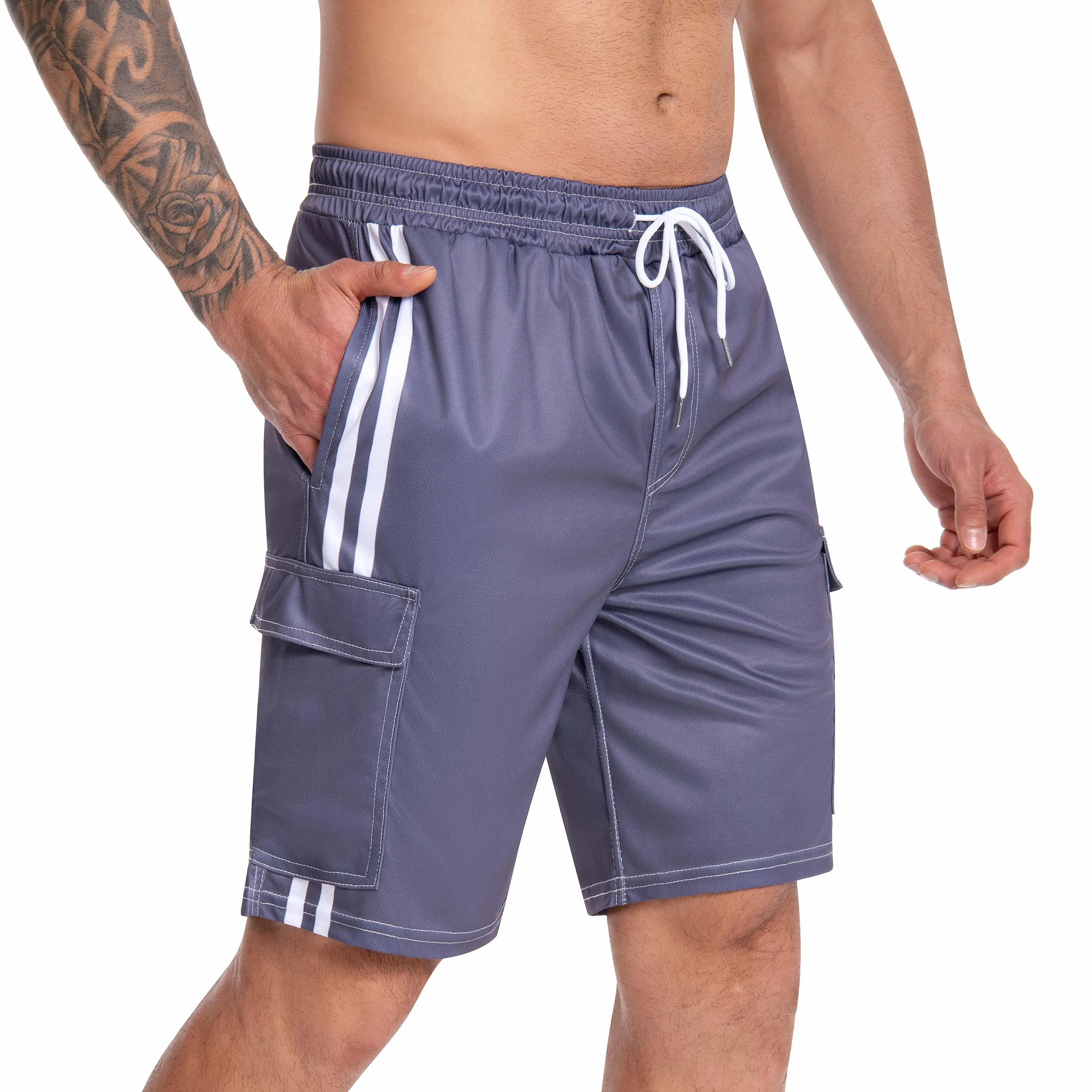 Men's 2-in-1 Swim Trunks – Compression Liner, No-Chafing Boardshorts with Pockets