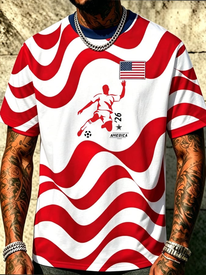 Men's American soccer Print T-Shirt