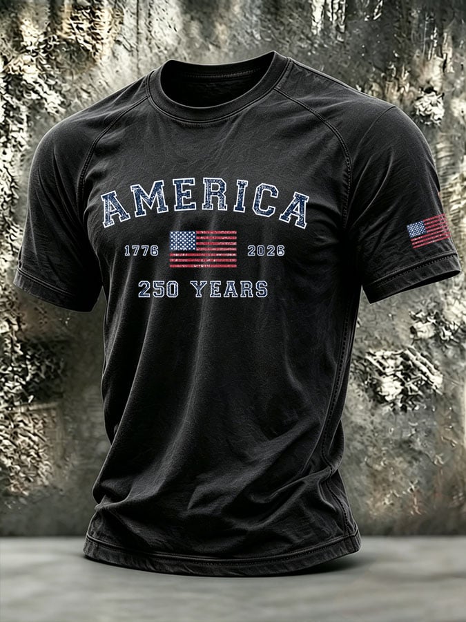Men's Retro Print Short-Sleeve T-Shirt