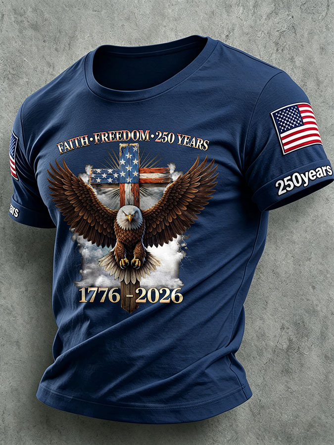 Men'S America Flag Printed Casual T-Shirt