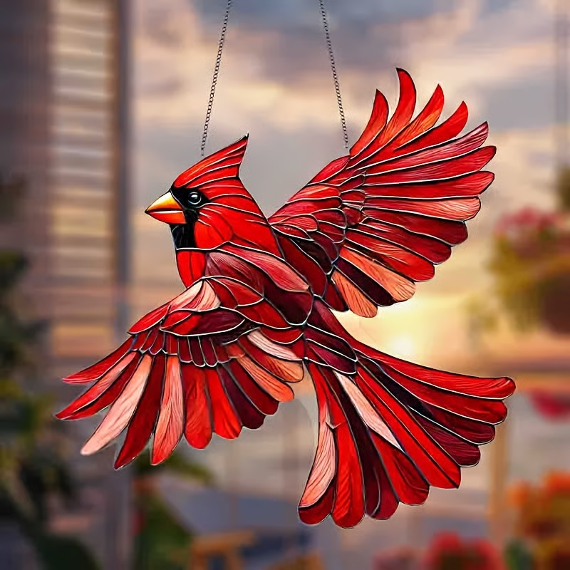 Hummingbird Suncatcher Colorful Window Hanging
