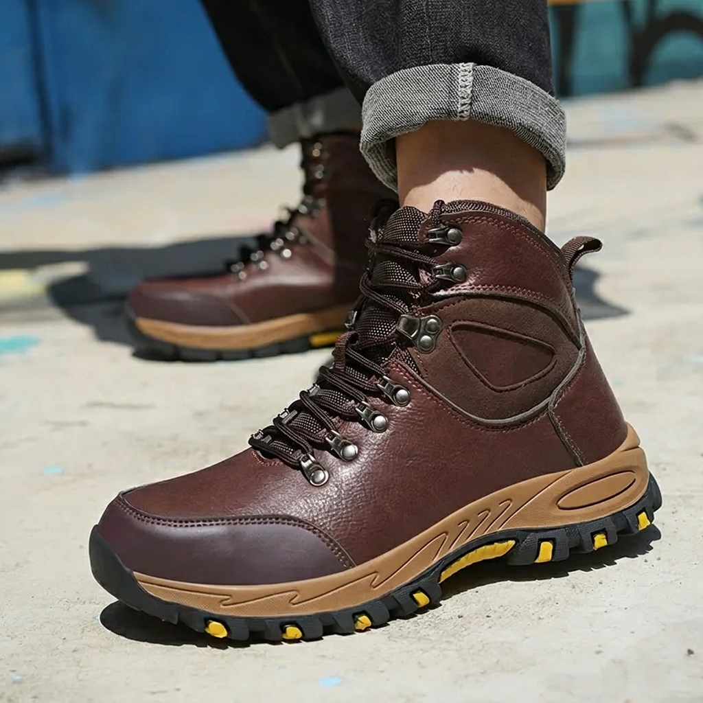 Men's Waterproof Safety Boots – Rugged Steel-Toe Work Boots with Crush and Puncture Resistance