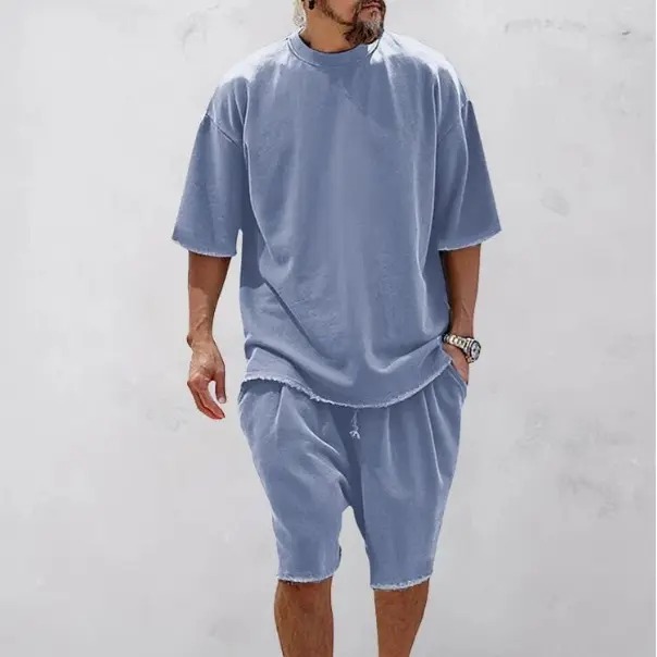 Men's Textured Casual Loose Fit 2-Piece Sweatsuit - Athletic Tracksuit Set