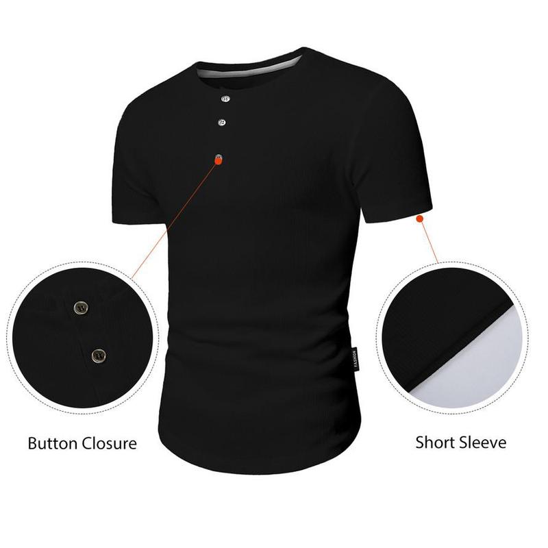 Men’s Slim Fit Longline Henley Performance Top