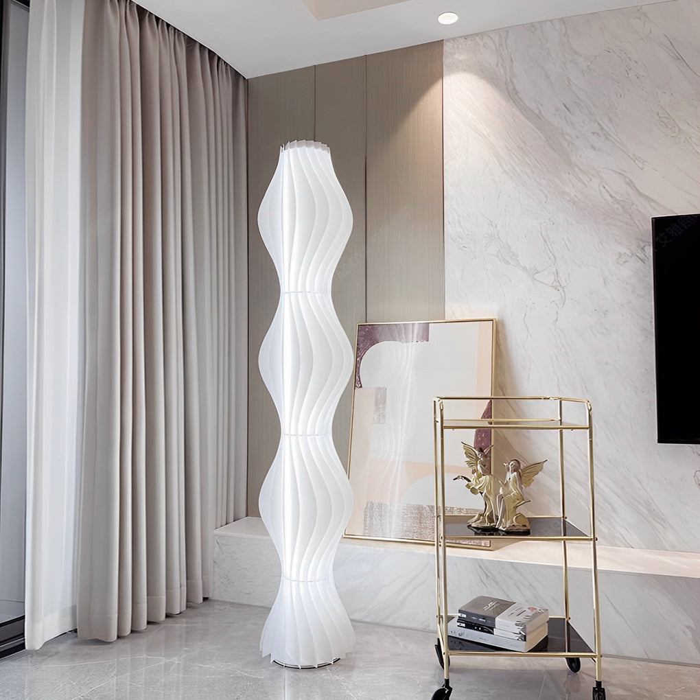 Pleated Grass Skirt Three Step Dimming LED White Ins Nordic Floor Lamp