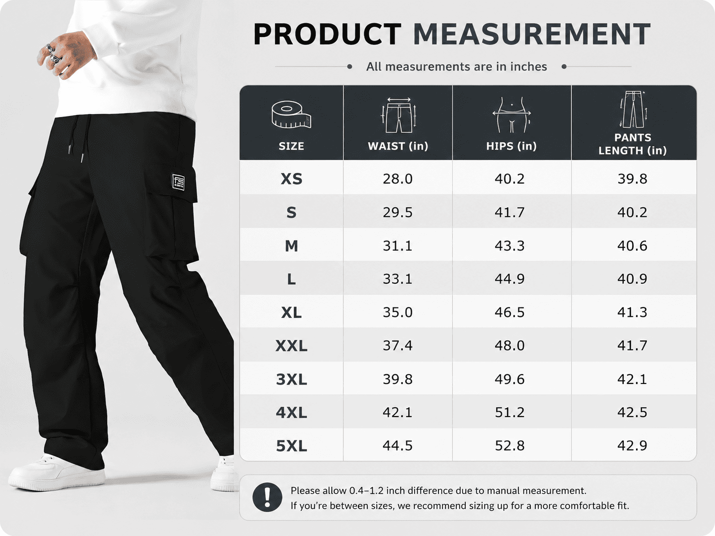 Men's Tactical Cargo Pants, Elastic Waistband & Multi-Pocket Design