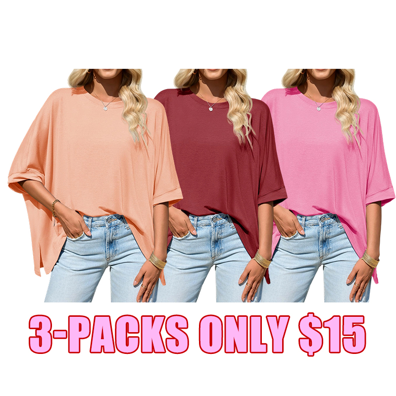 Oversized Batwing Asymmetrical Hem Tee
