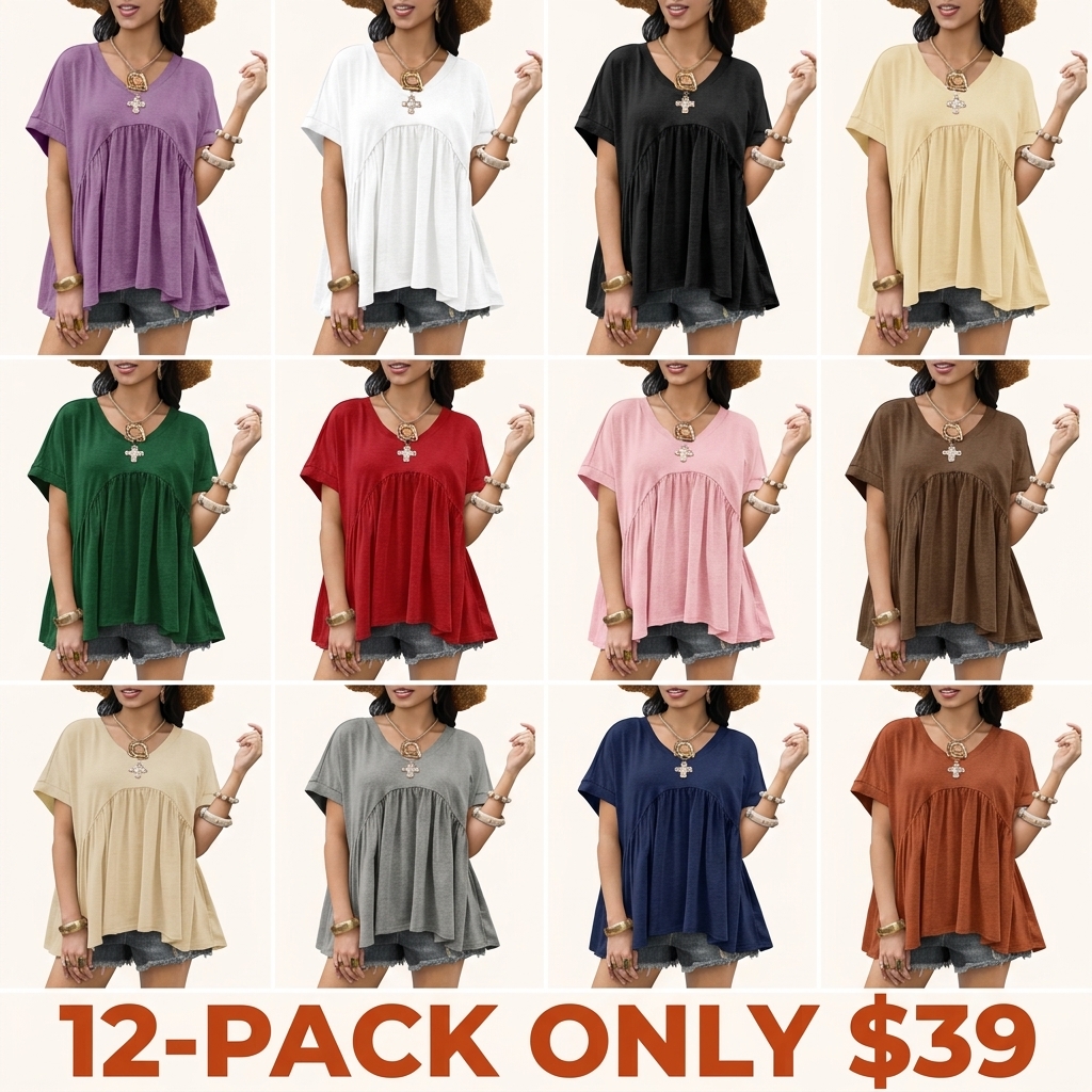 Women's Summer Ruffle-Hem Top