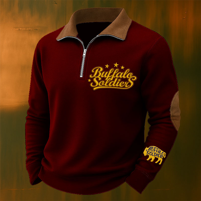 Buffalo Soldier Casual Zipper Sweatshirt