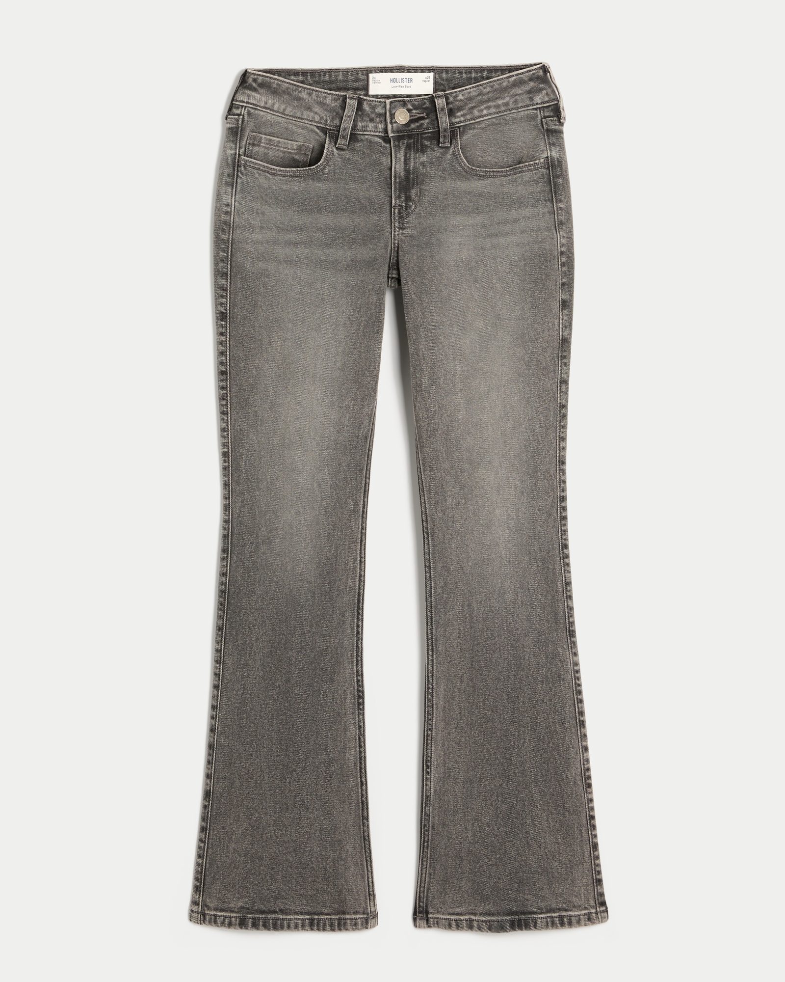 Low-Rise Dark Wash Embroidered Bootcut Jeans