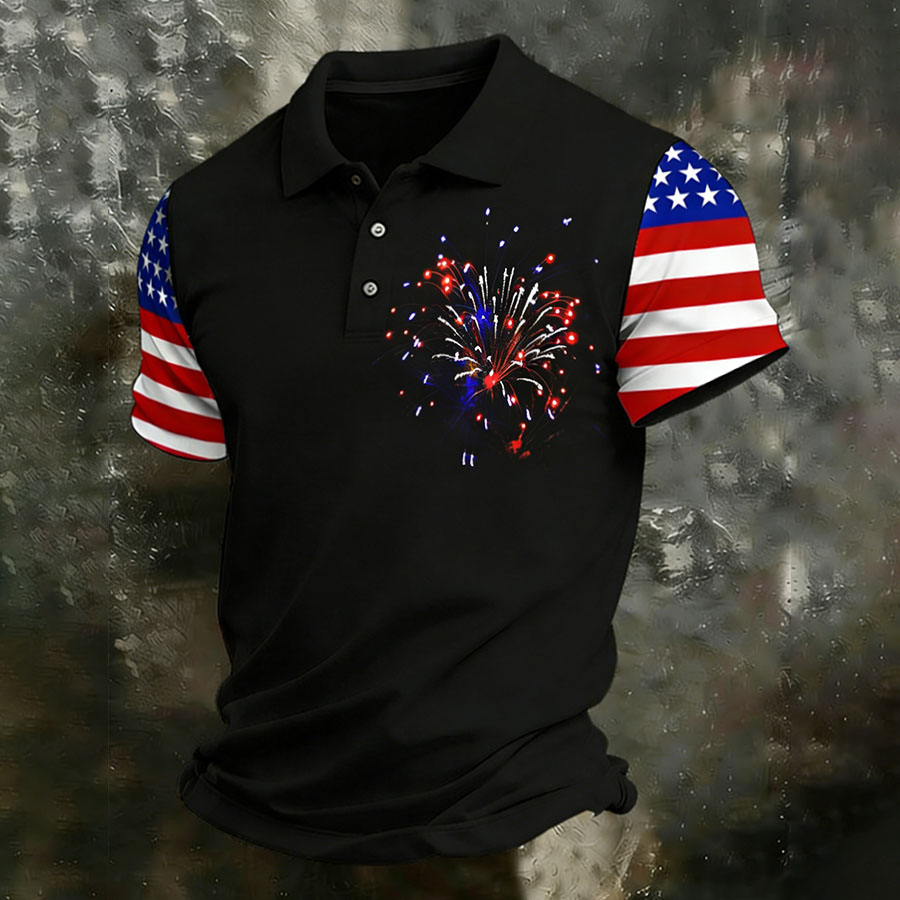 Men's 250th Anniversary Printed Casual Polo Shirt