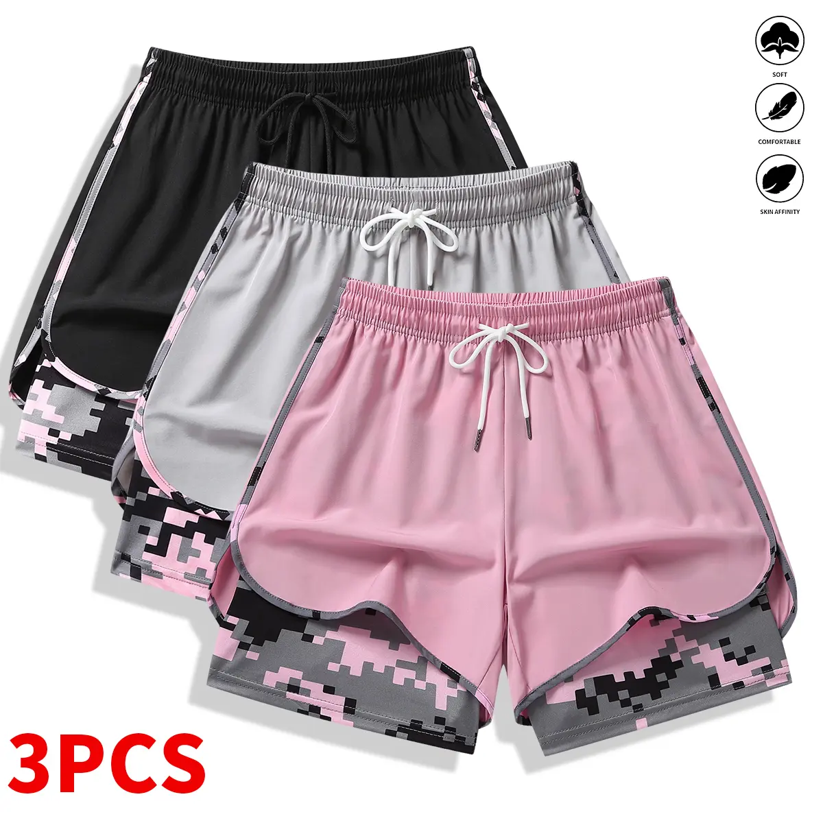 3-pack women’s casual athletic shorts