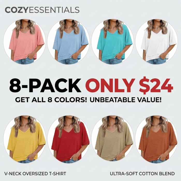 Women's Summer V Neck T Shirts Casual Short Sleeve Flowy Tops