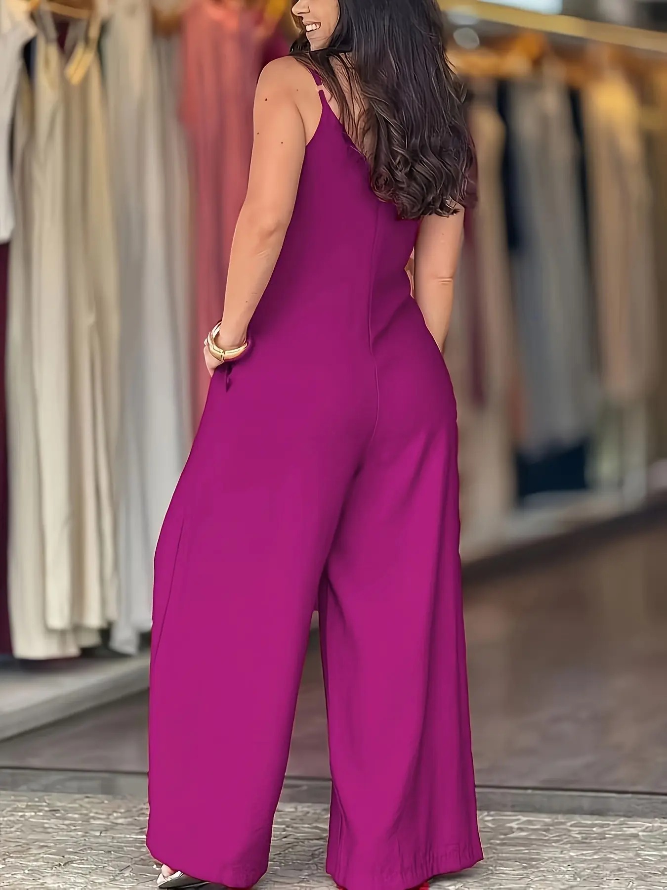 Women's Elegant Solid Color Strapless Jumpsuit